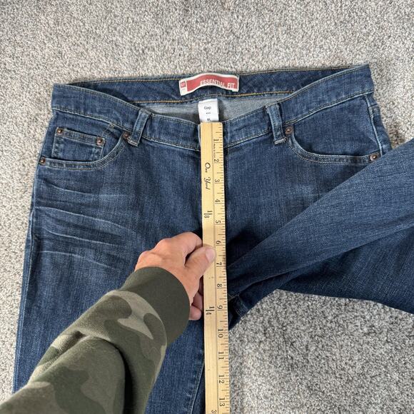 Gap Jeans Womens 8L Blue Essential Fit Dark Wash Stretch Straight Leg Mid Rise - Picture 5 of 14